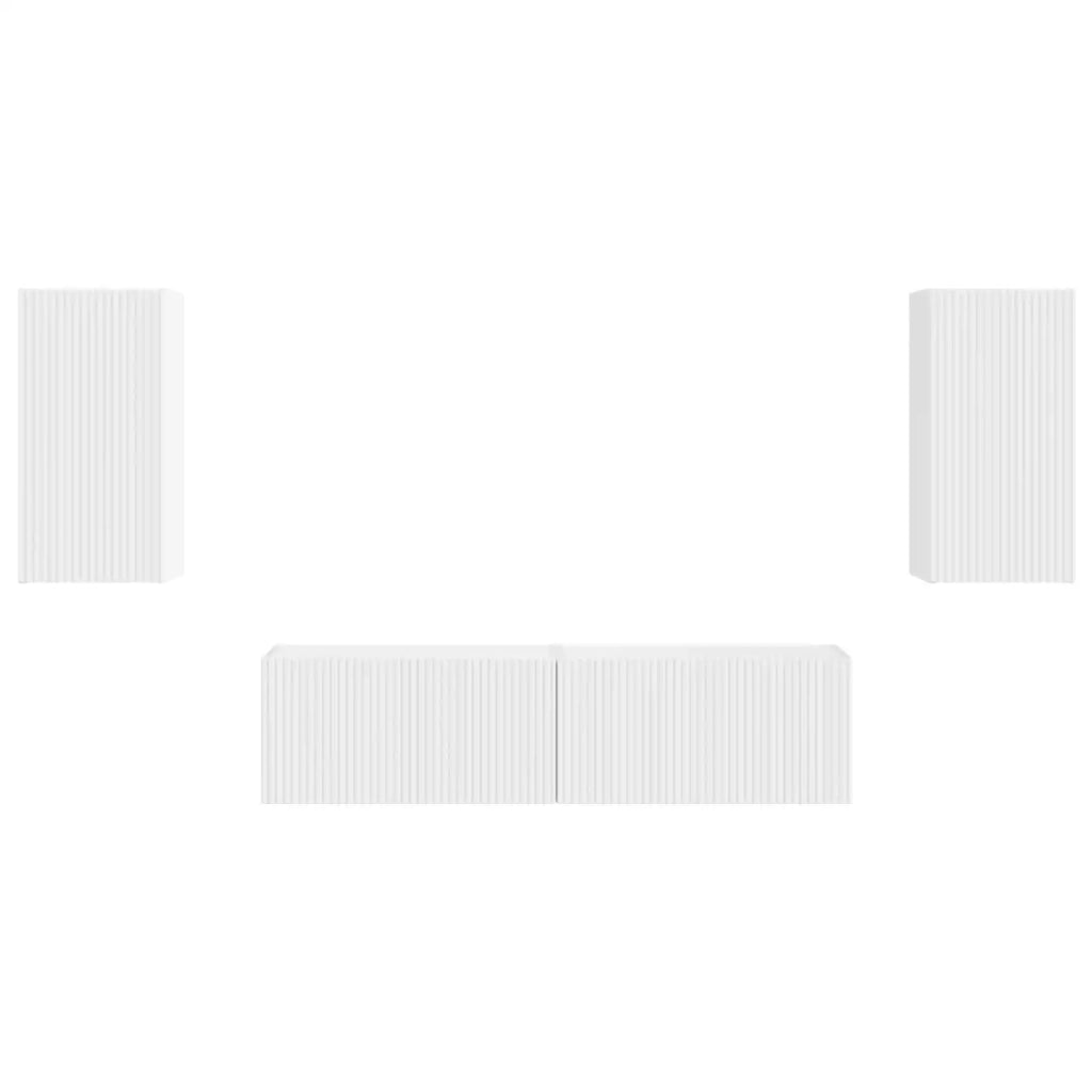 Set mobile TV 4 pcs Bianco Legno multistrato 3409150