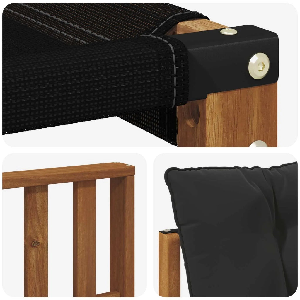 Set di divani da esterno con cuscino 6 pcs Naturale e Nero 3368927