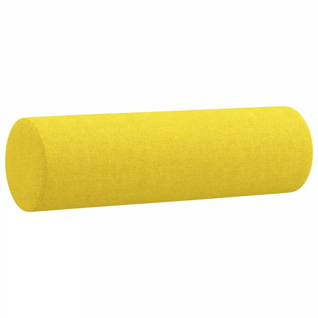 Divano a 3 Posti con Cuscini-Sofa 3 Posti con Cuscini Giallo Chiaro 180 cm in Tessuto 207728