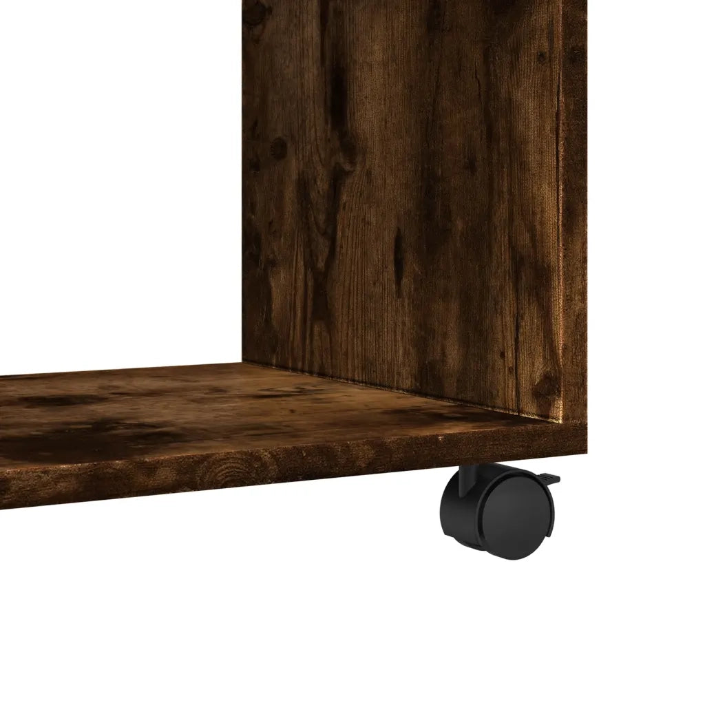 Mobiletto con Ruote Rovere Fumo 37x33x42,5 cm in Truciolato 853132
