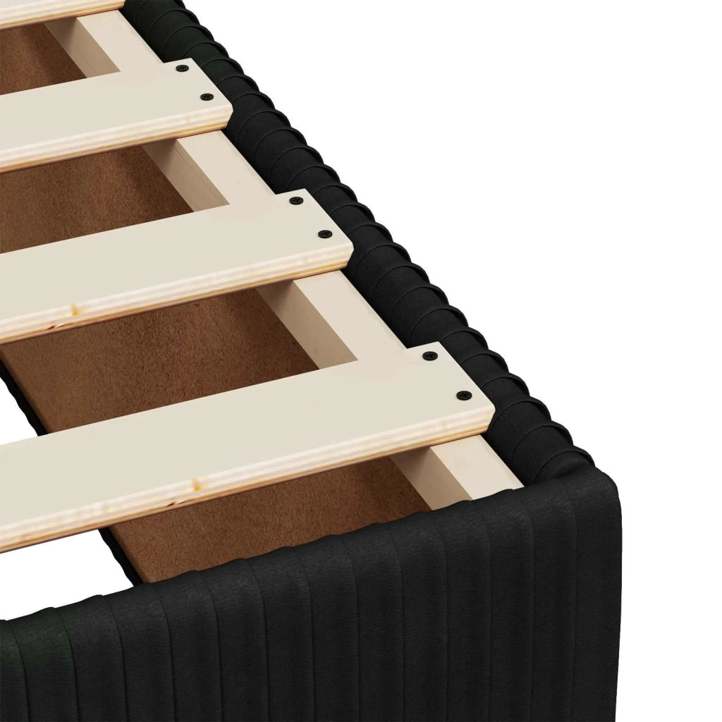 Letto box spring con materasso Nero 90 x 190 cm Velluto 3454507