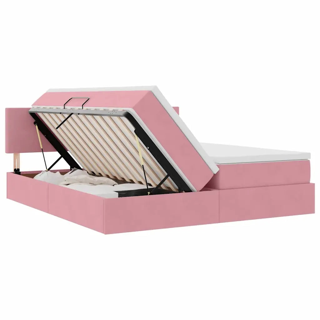 Letto con Contenitore con materasso Rosa 100 x 200 cm