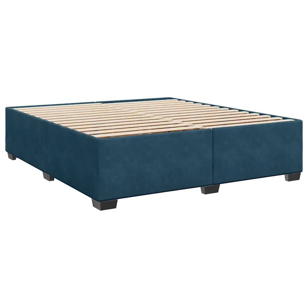 Giroletto a Molle con Materasso Blu 200x200 cm in Velluto 3293300