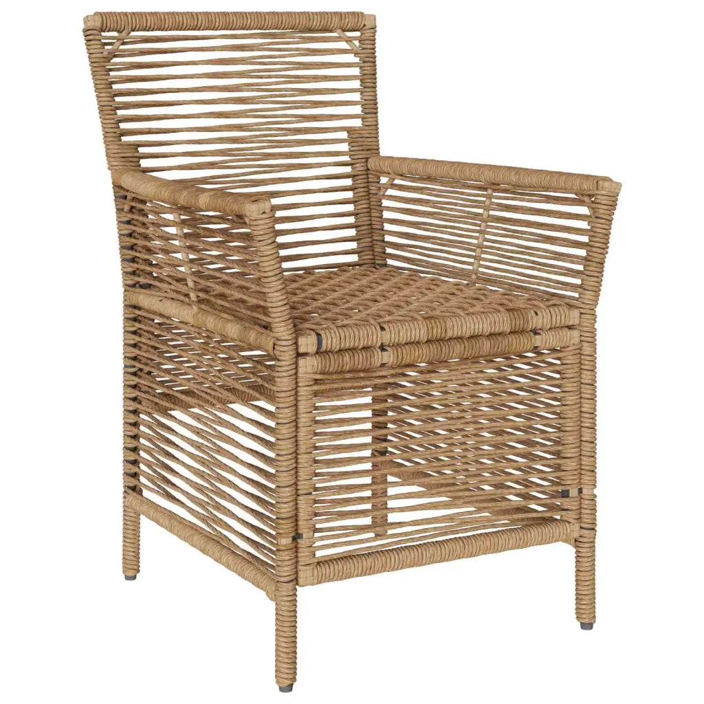 Sedia da giardino con cuscino 4 pz | Sedie da Esterno Beige e Crema polyrattan