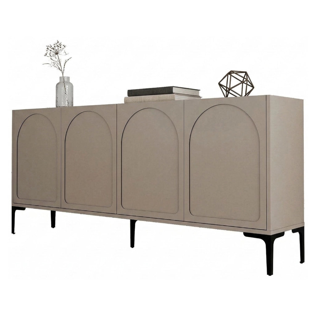 Madia Torno, Credenza 2 Ripiani, 180x35x79h cm Grigio Tortora