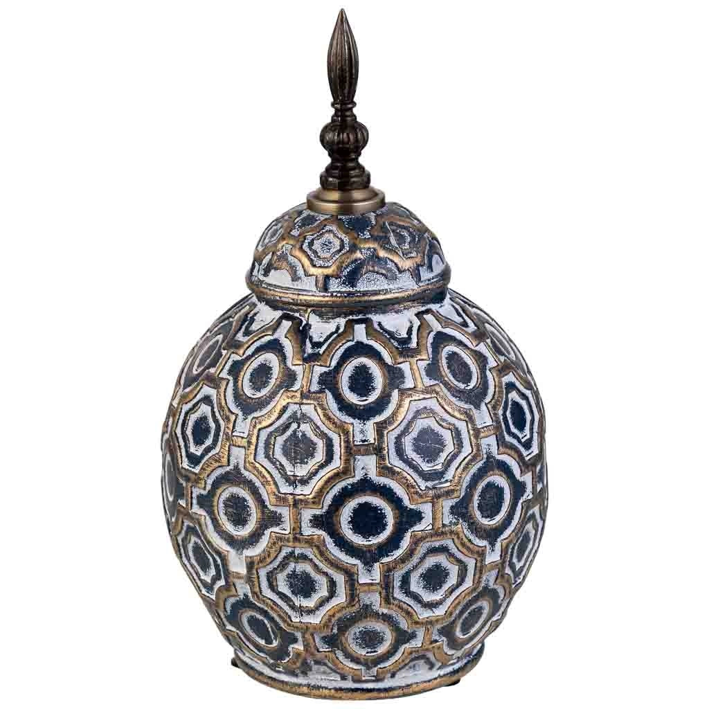 Vaso in ceramica blu, D15,5x27,5h cm
