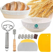 Set per Baskets per Pane per la Prova con Spatole, Mulinello e Coltello per Pane lievitato e Pane Acido