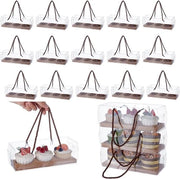 Set di contenitori trasparenti per cupcakes da 20 pezzi, 22,5 x 7,8 cm, accessori per panetteria, opzioni per la madre, il compleanno e la confezione di dolci, insetti pieghevoli