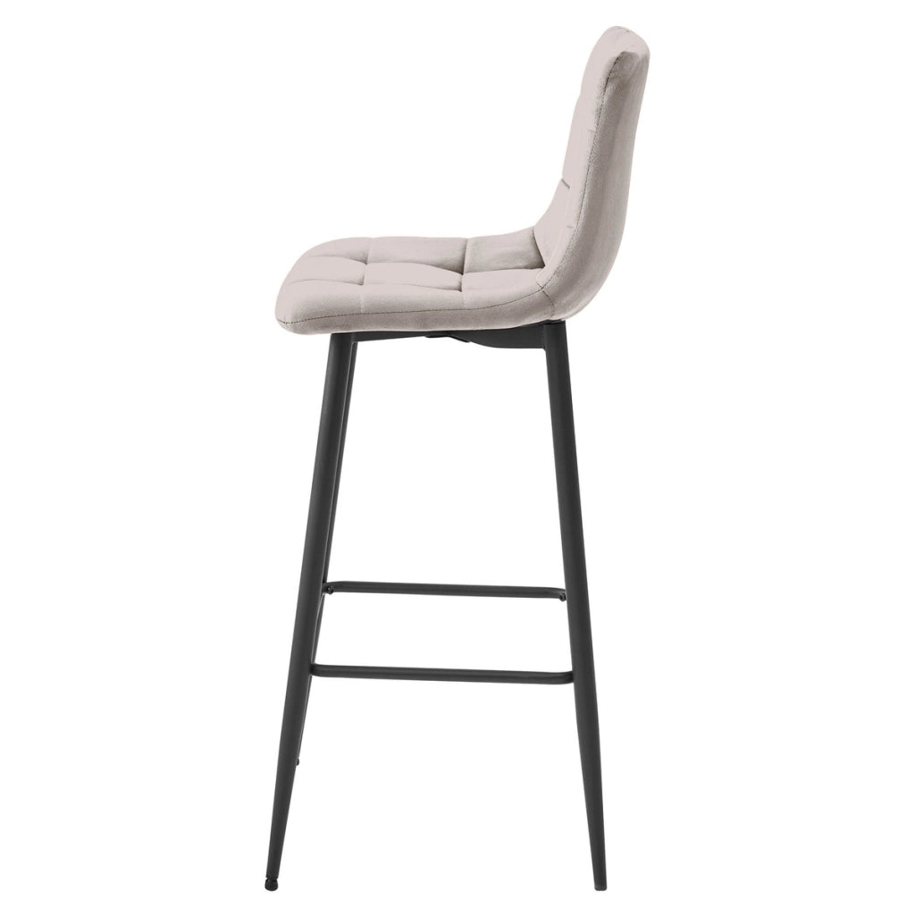 Set di 2 sgabelli da bar Arceto in velluto beige e metallo
