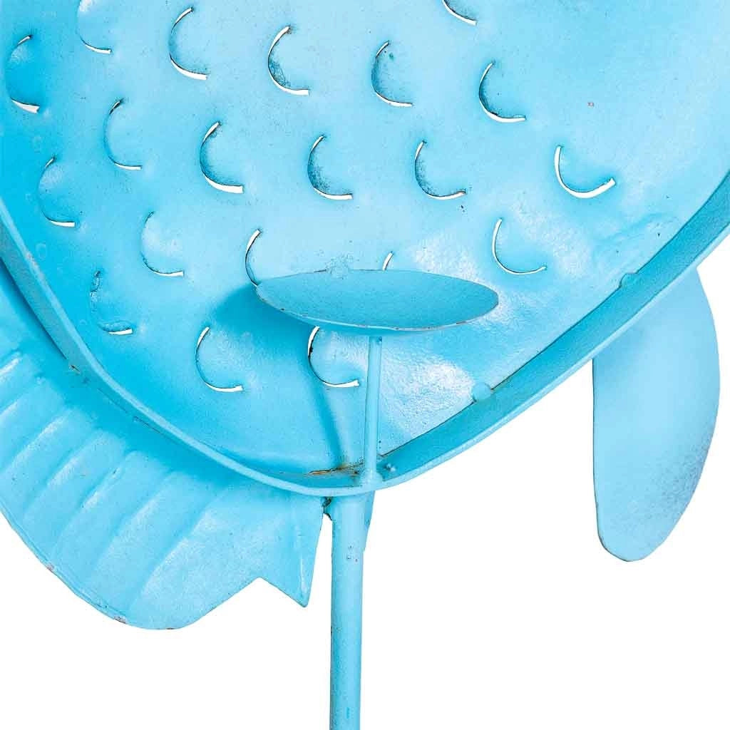 Figura pesce metallo blu 45x15x57h cm