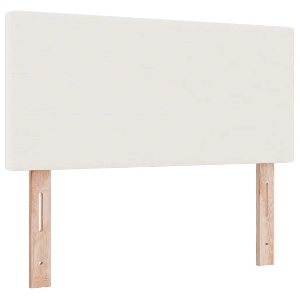 Letto a molle Crema e Bianco 120 x 190 cm Tessuto in Cords 3337505