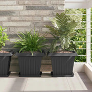 Vasi per Piante 6 pcs Nero 33 x 33 x 26 cm Plastica 3403301