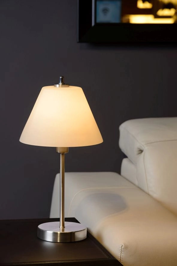 Lampada da tavolo Lucide Touch E14 60W cromo bianco