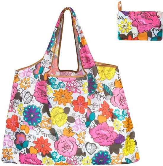 Borsa per spese pieghevole e riutilizzabile 50 x 66 cm per shopping - Borsa eco-sostenibile con maniglie robuste