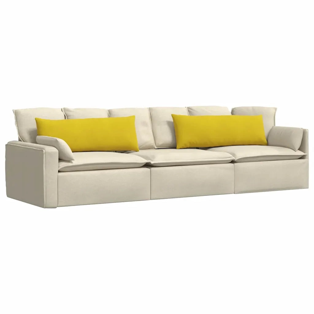 Cuscini da Divano 2 pz | Cuscini per sedie Giallo 120 x 40 cm Tessuto in Cords
