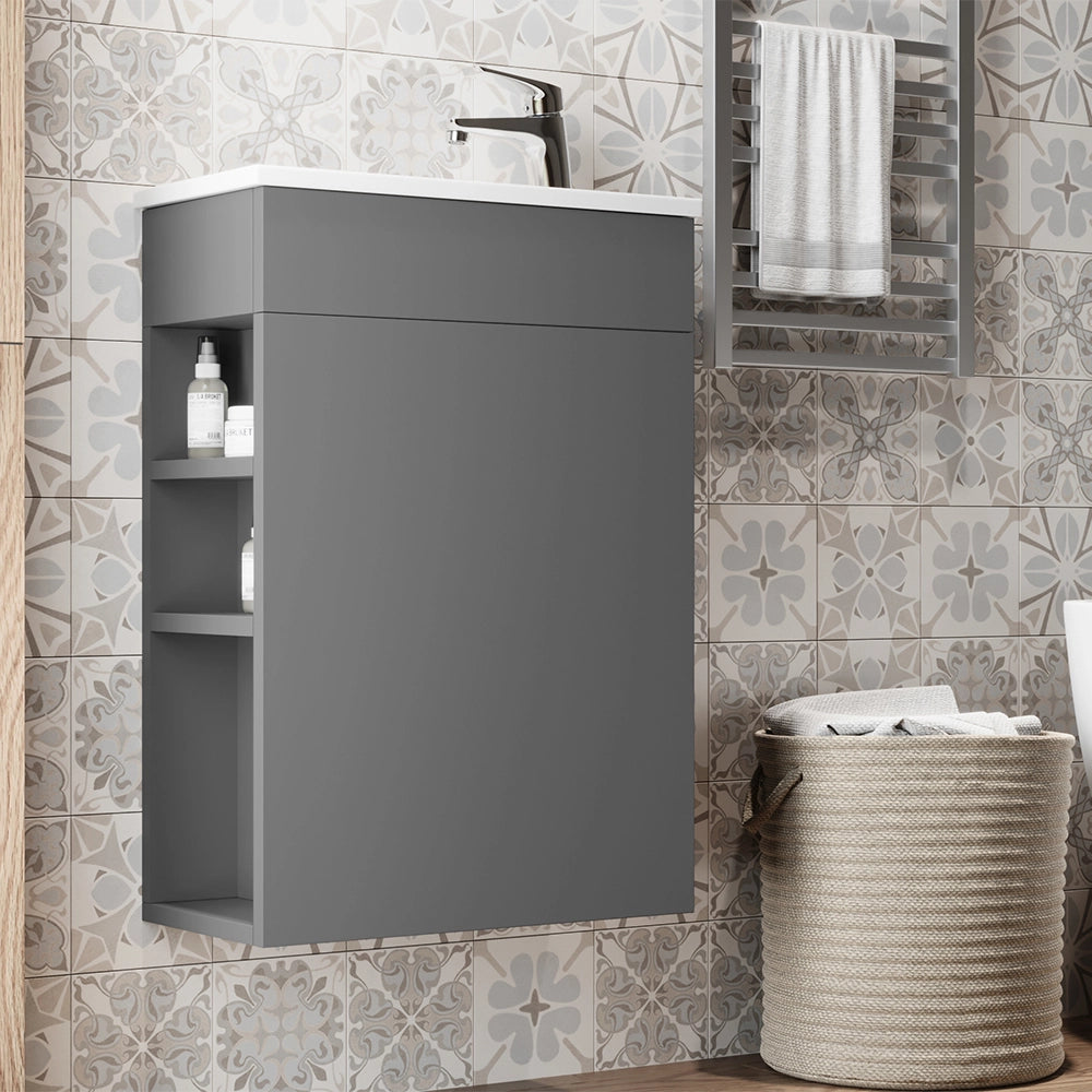 Vicco Set mobili bagno Antracite 2 parti, con lavabo