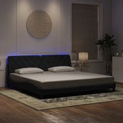Giroletto con LED senza Materasso Nero 200x200 cm in Velluto