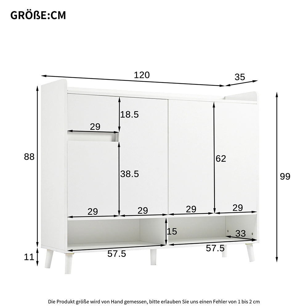Buffet scarpe - Xylo - 4porte+1cassetto 120x35x99cm bianco