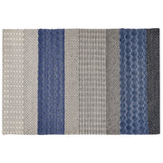 Tappeto tappetino 160 x 220 cm Lana Blu e Grigio Camera da Letto