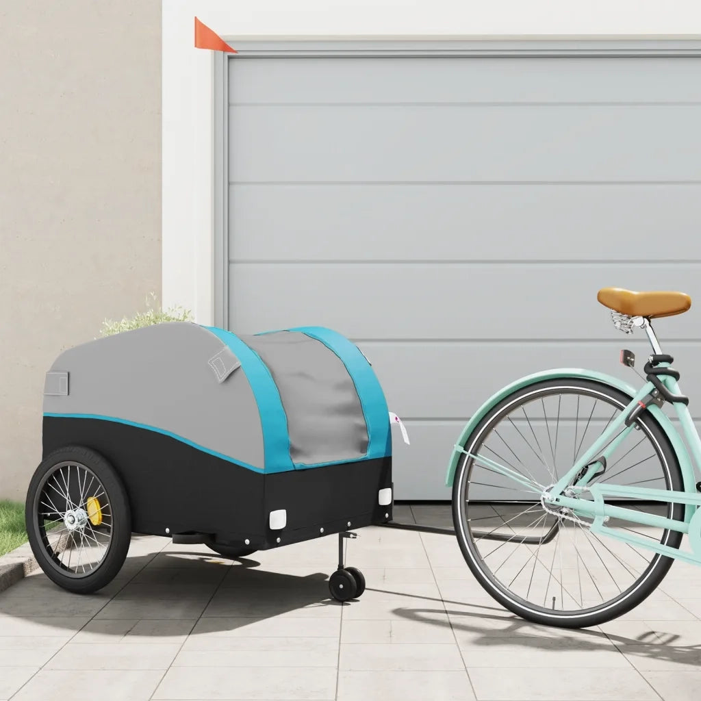 Rimorchio da Bici Nero e Blu 45 kg in Ferro CFW9718161