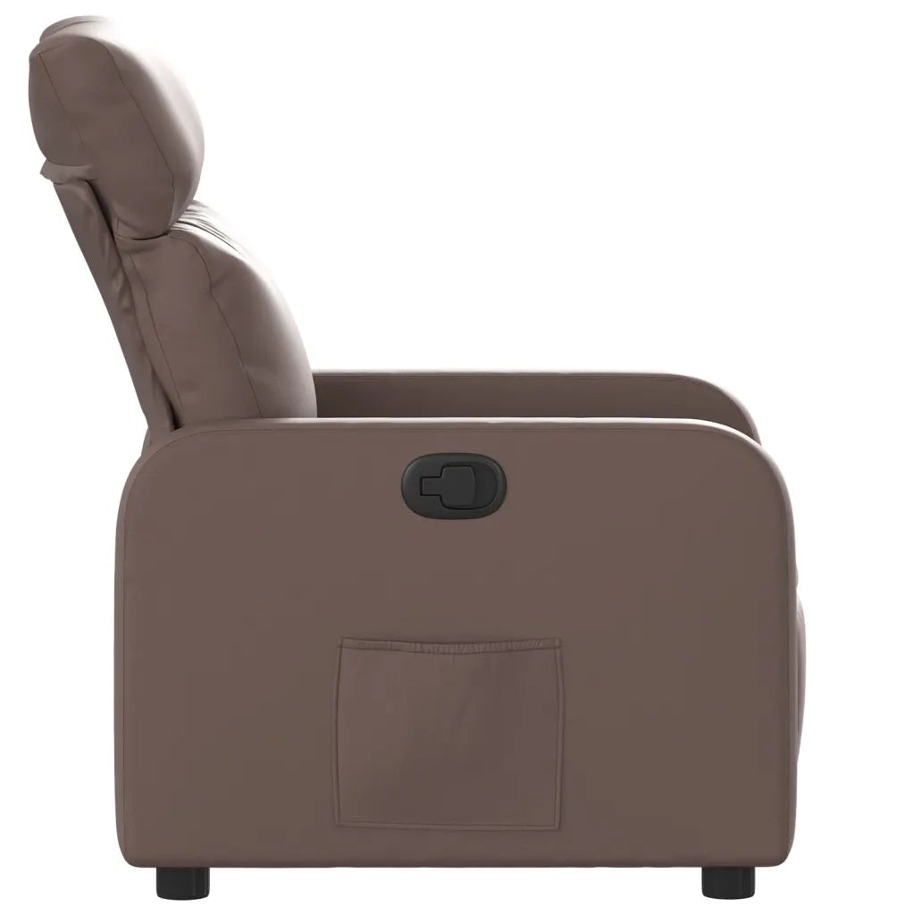 Poltrona | Sedia Relax Reclinabile Marrone in Similpelle