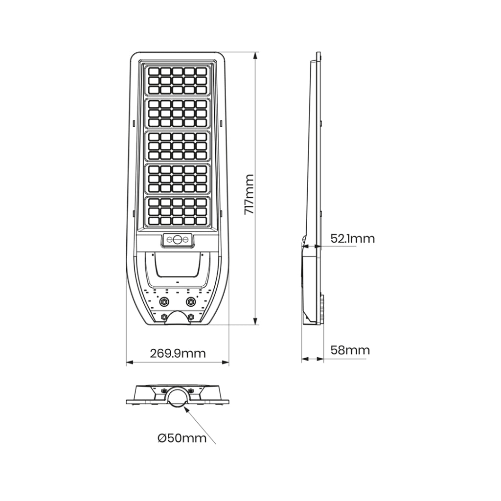 Lampione solare LED VIA 200W sensore, telecomando EKO9096