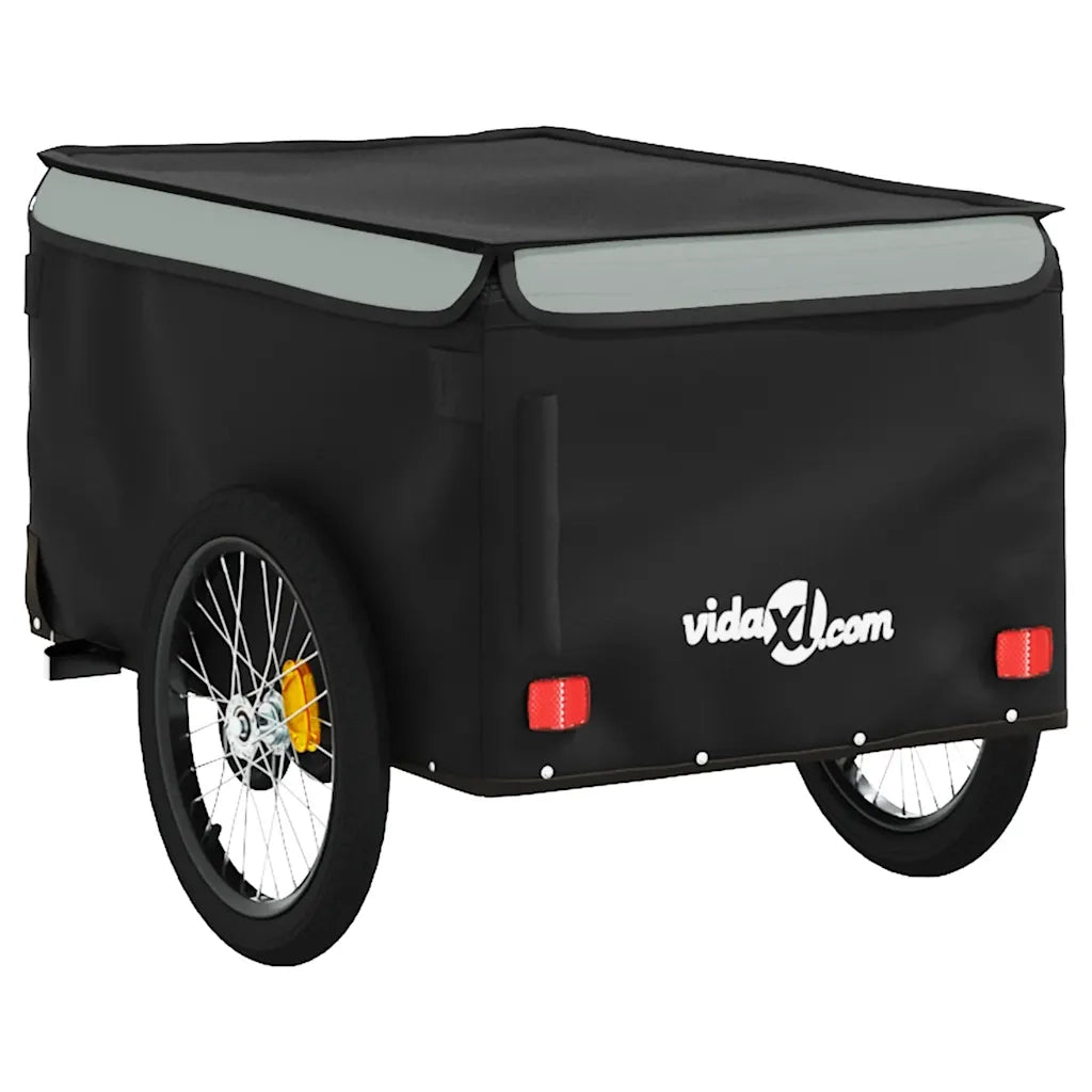 Rimorchio da Bici Nero e Grigio 30 kg in Ferro 94098
