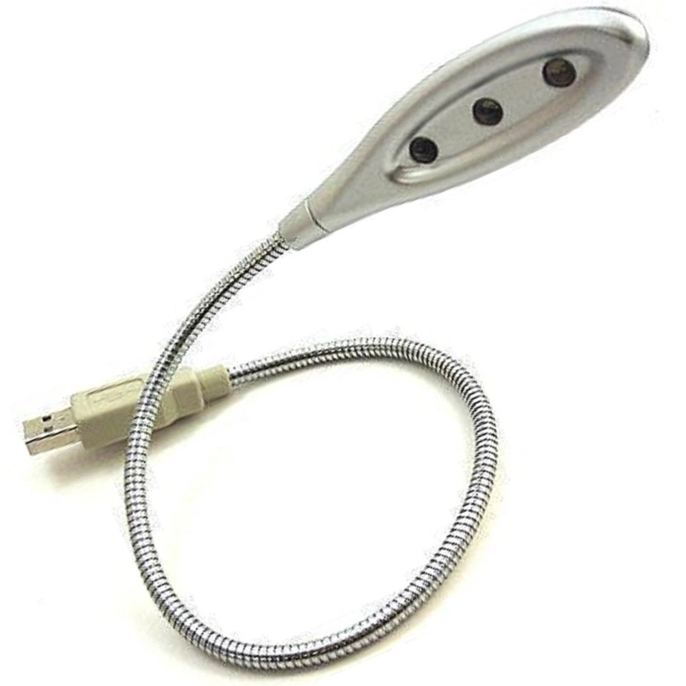 Trade Shop - Lampada Usb A Led Luce Notebook Netbook Pc Snodabile Con Snodo Flessibile 5v 3w -