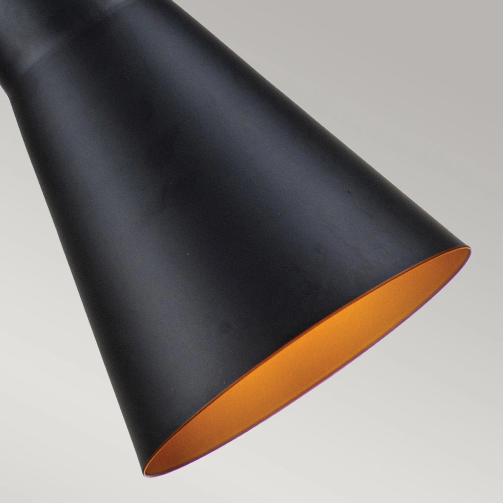 Lampada a sospensione Art Déco nera Ø18 E27 Elstead