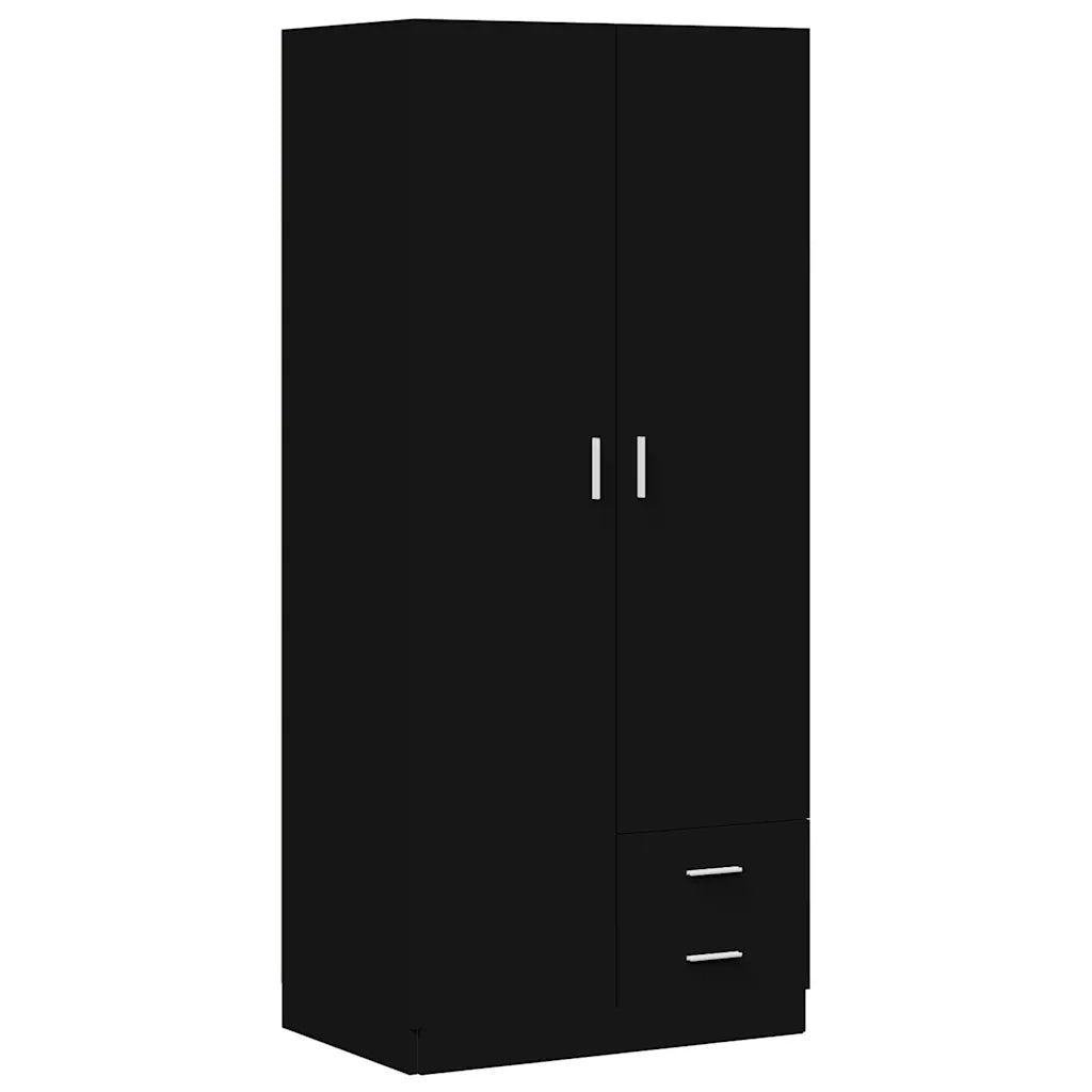 Armadio Nero 80x52x180 cm in Legno Multistrato 800640