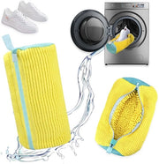 Zak da Spazzolatura per Scarpe 2 Pezzi - Struttura a Tre Strati - Microfibra - Ripiegabile - Chiusura a Cerniera - Dimensioni 39 x 19 cm - Sacchetto per Spazzolare le Scarpe