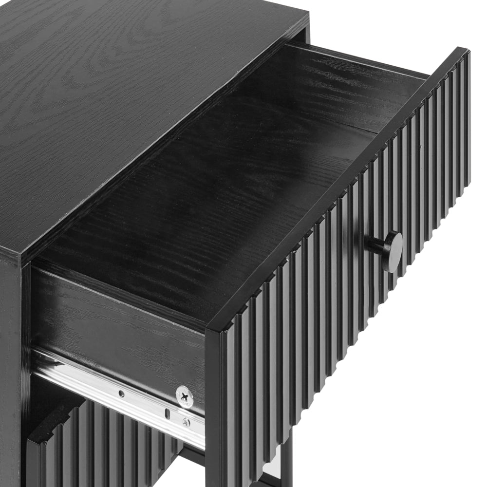 Comodino con 2 cassetti Nero stile moderno