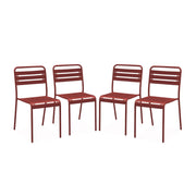 set 4 sedie da giardino bistrot in acciaio, terra di siena
