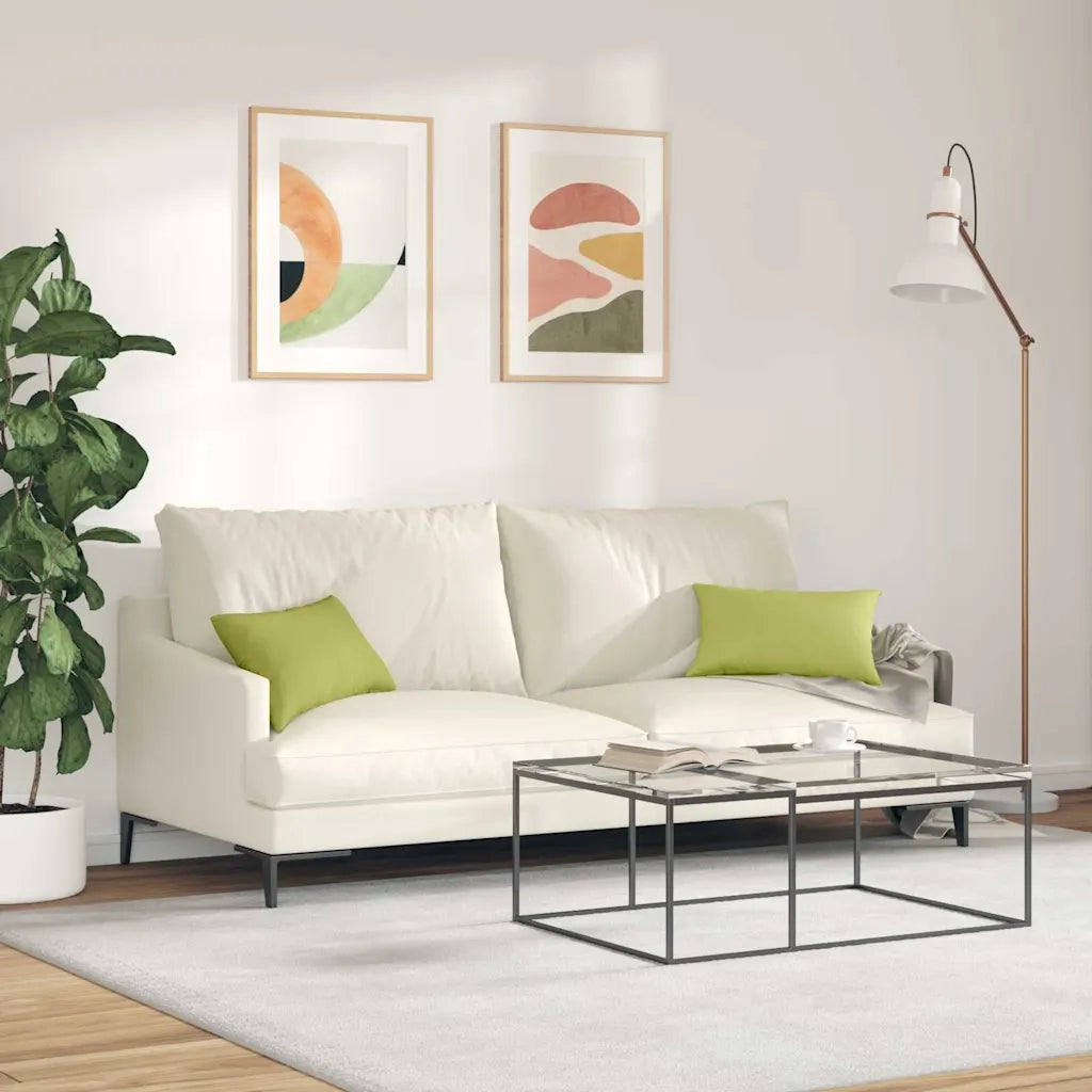 Cuscini da Divano 2 pz | Cuscini per sedie Verde chiaro 50 x 30 cm Tessuto