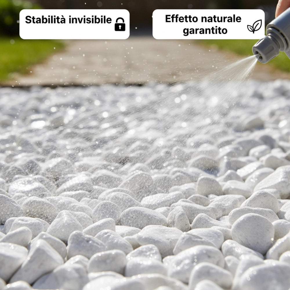 Kit stabilizzazione ciottoli sacco 25 kg con legante formato 5 l *** misura 40/60, confezione 1