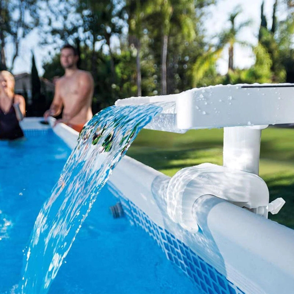 Intex 28090 Fontana Cascata LED Multicolore per Piscina Fuori Terra con Generatore Idroelettrico colore Bianco