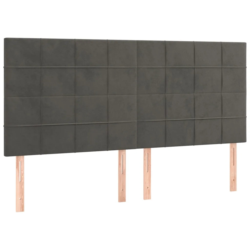 Letto a Molle con Materasso e LED Grigio Scuro 200x200 cm 3136144