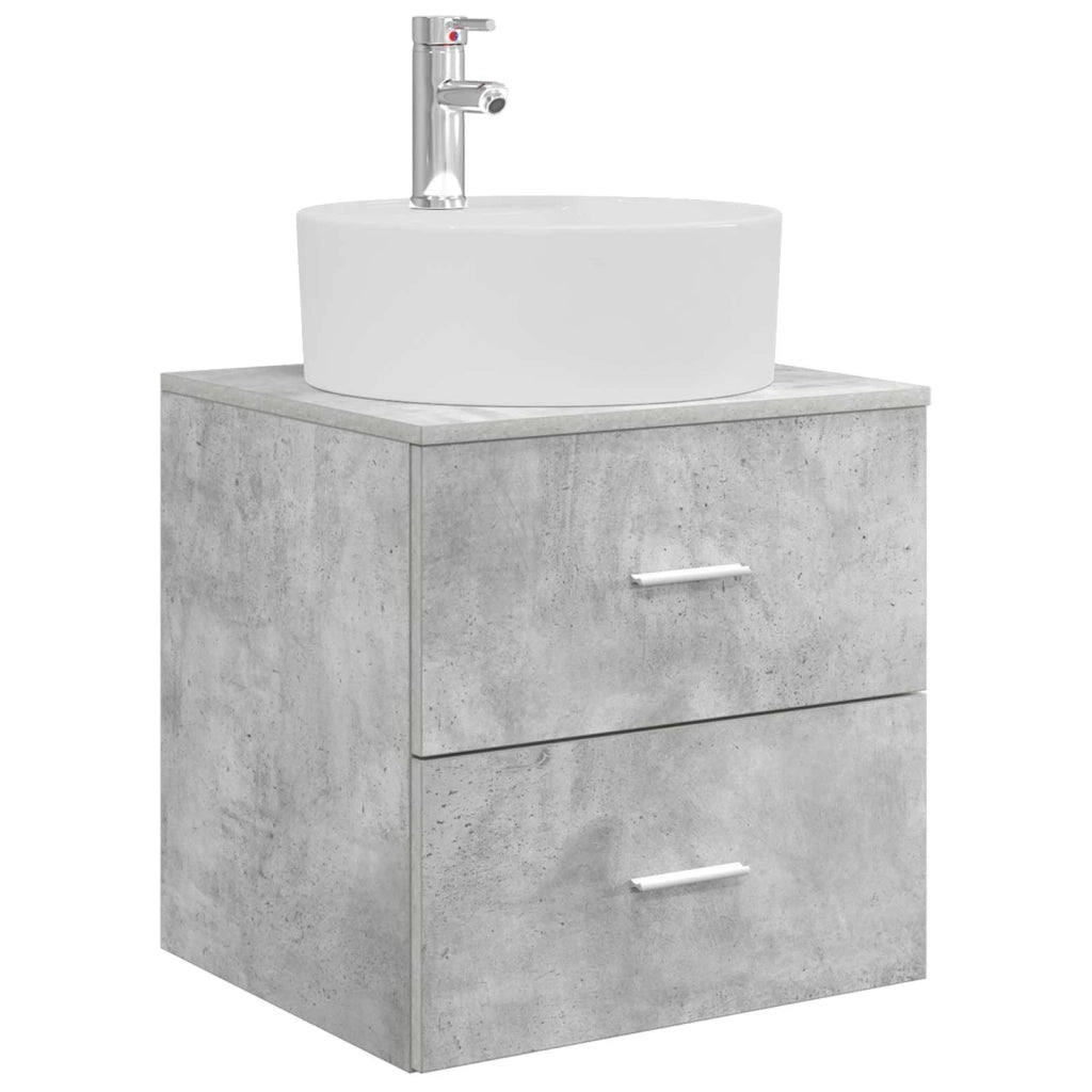 Set di mobili per il bagno 5 pz Grigio Cemento 3406874