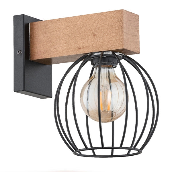 Applique moderna nera/legno ARIZAN E27 Alfa ALF27800