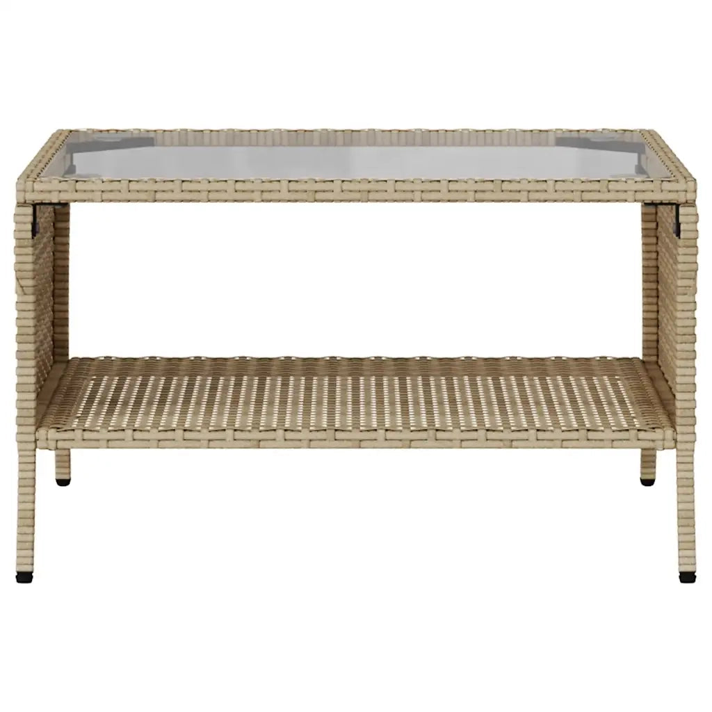 Divano Giardino 2 Posti con Cuscini e Tavolo-Sofa da Giardino-Divanetto da esterno Beige Polyrattan 416475