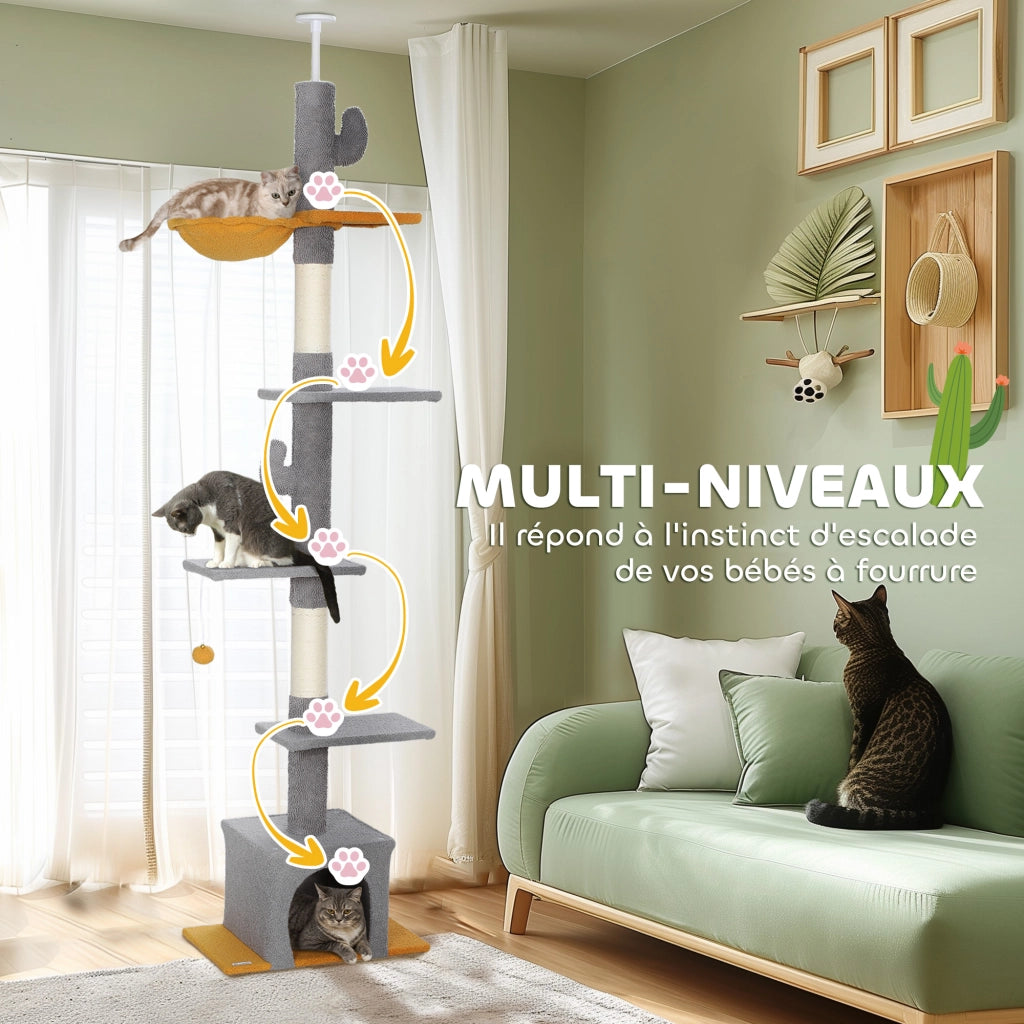 Albero per gatti ¨C Minimal ¨C grigio chiaro 275 cm