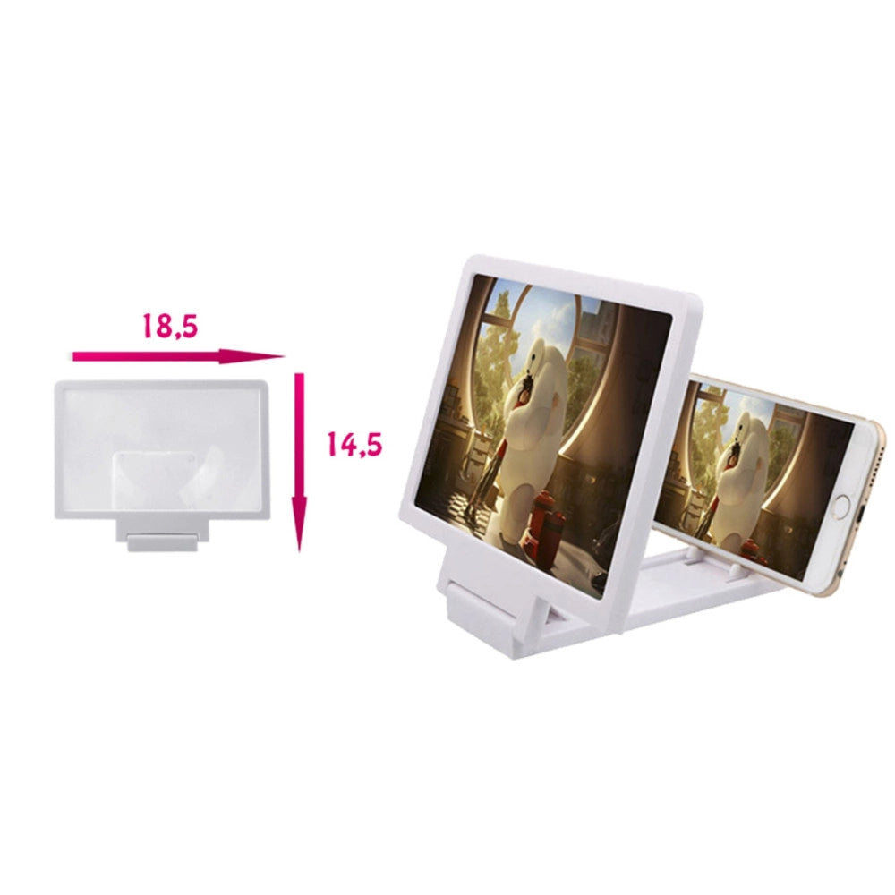 Trade Shop - Telefono Cellulare Schermo 3d Amplificatore Lente D'ingrandimento Supporto -