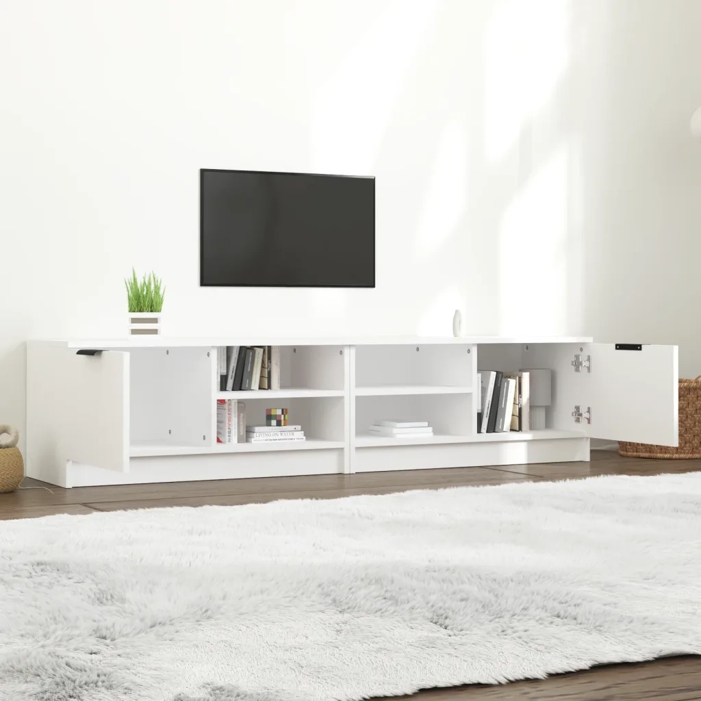 Mobili Porta TV 2 pz | Armadietto TV | Mobile Porta TV Bianchi 80x35x36,5 cm in Legno Multistrato