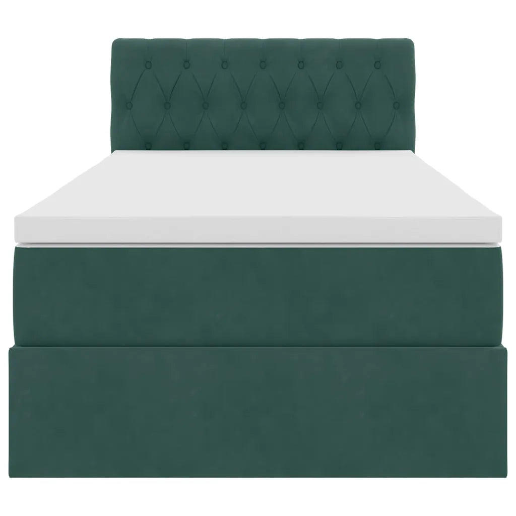 Letto con Contenitore Verde Scuro 90 x 190 cm Velluto