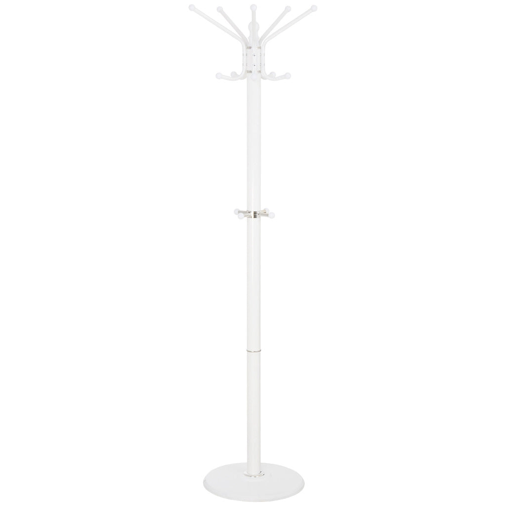 Perchero de metal blanco con 5 ganchos D36x174h cm