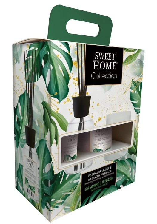 Set Diffusore Profumo Idea Regalo 100 ml + Candela 120 gr Gelsomino