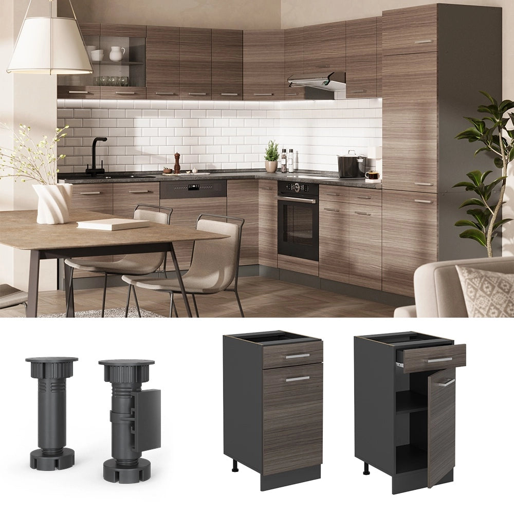 Mobiletto base per cucina R-Line Grigio nobile/Antracite 40 cm PL Marmo Vicco