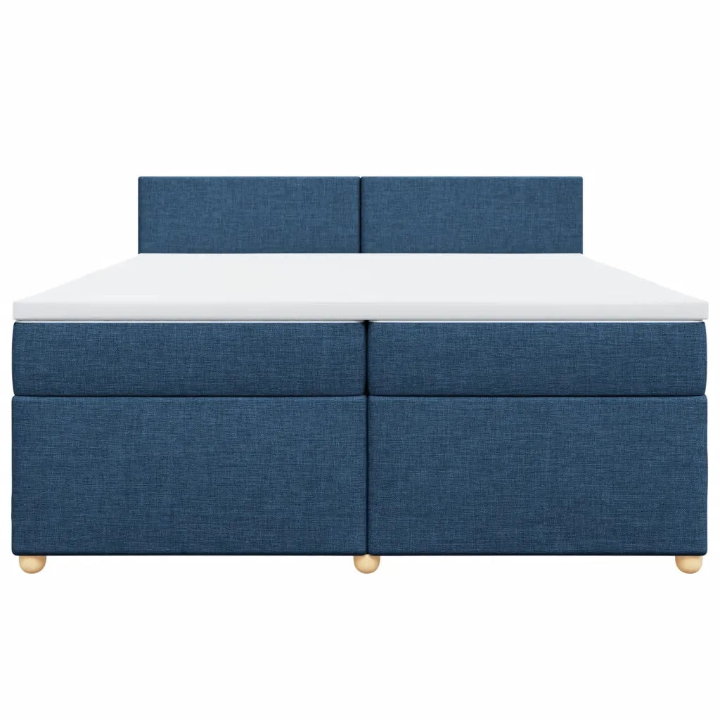 Giroletto a Molle con Materasso Blu 200x200 cm in Tessuto