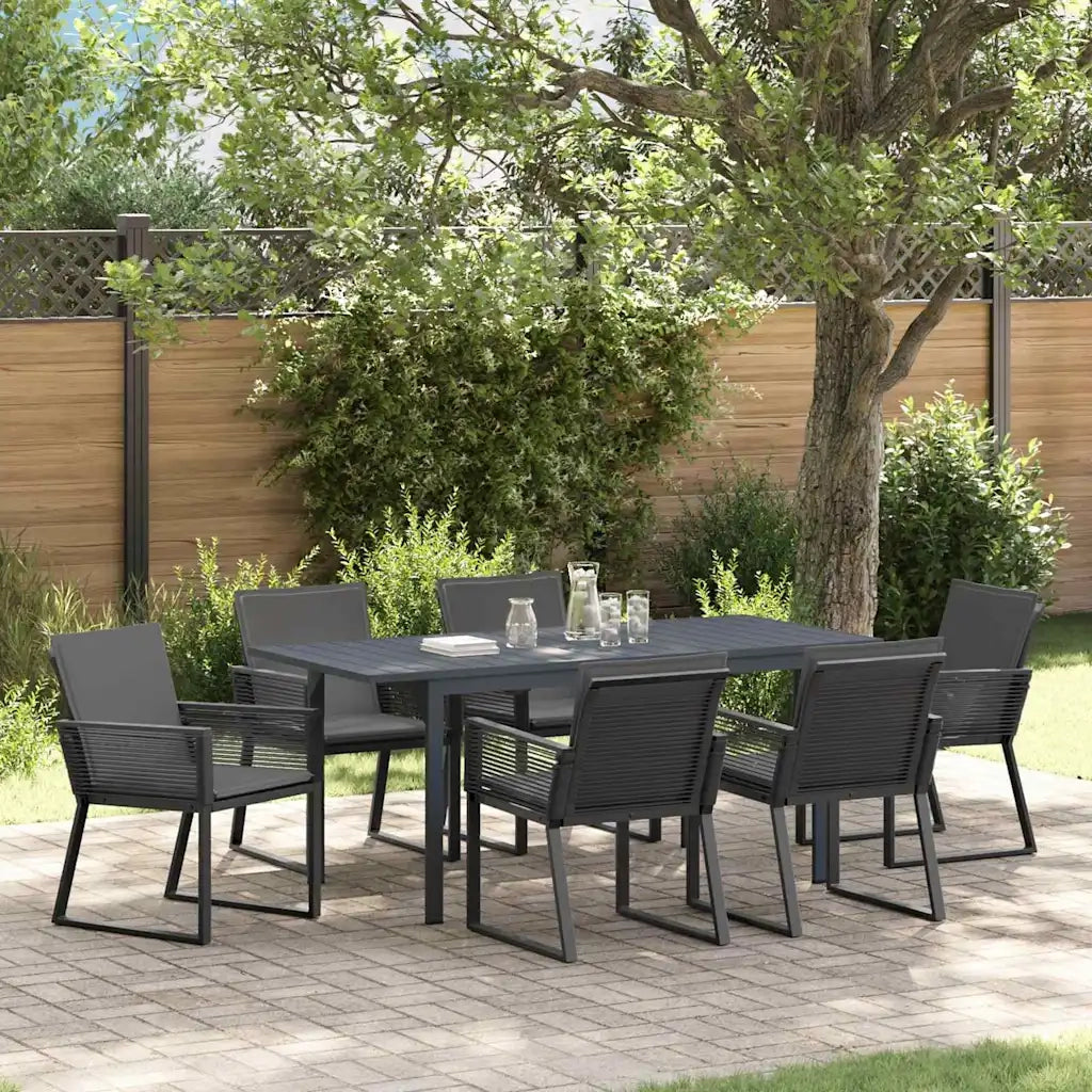 Set da Pranzo per Giardino 7 pcs Antracite polyrattan