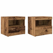 Set di 2 Comodini | Armadio da Notte | Mobiletto da notte Legno vecchio 50 x 40 x 45 cm